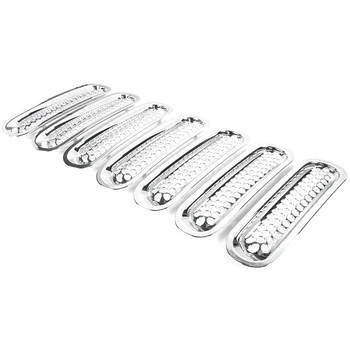 

7Pcs Upgrade Version Clip-on Grille Front Mesh Grille Inserts for Jeep Wrangler 2007-2015