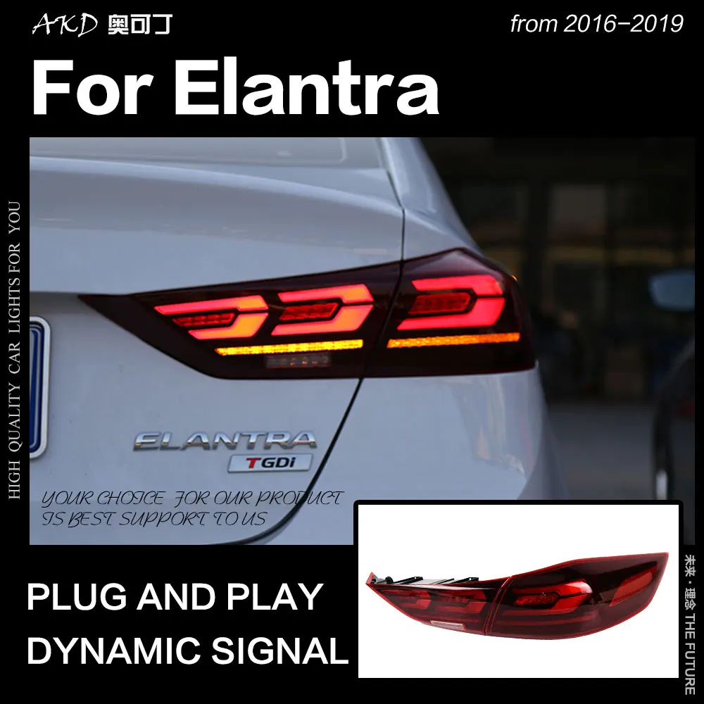 AKD автомобильный Стайлинг задний фонарь для hyundai Elantra светодиодный задний светильник- Elantra DRL динамический сигнал тормоза заднего хода авто аксессуары