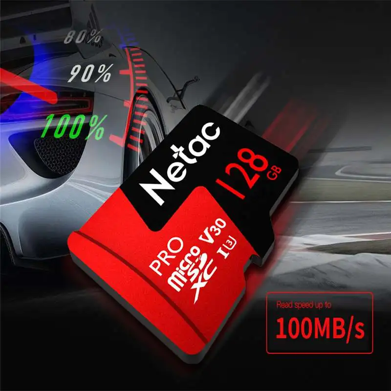 Netac P500 Pro Micro SD Card 64 Гб/128 ГБ/256 ГБ V30 UHS-I U3 100 МБ/с. 4K флэш-памяти SD карты памяти TF карта для смартфона/монитор