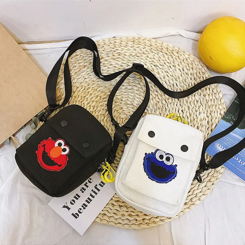 

Cute Animal Bag Women's New Style Canvas Bag Women's Shoulder INS Students Korean Version of the Cover Type Oblique Mobile Phone
