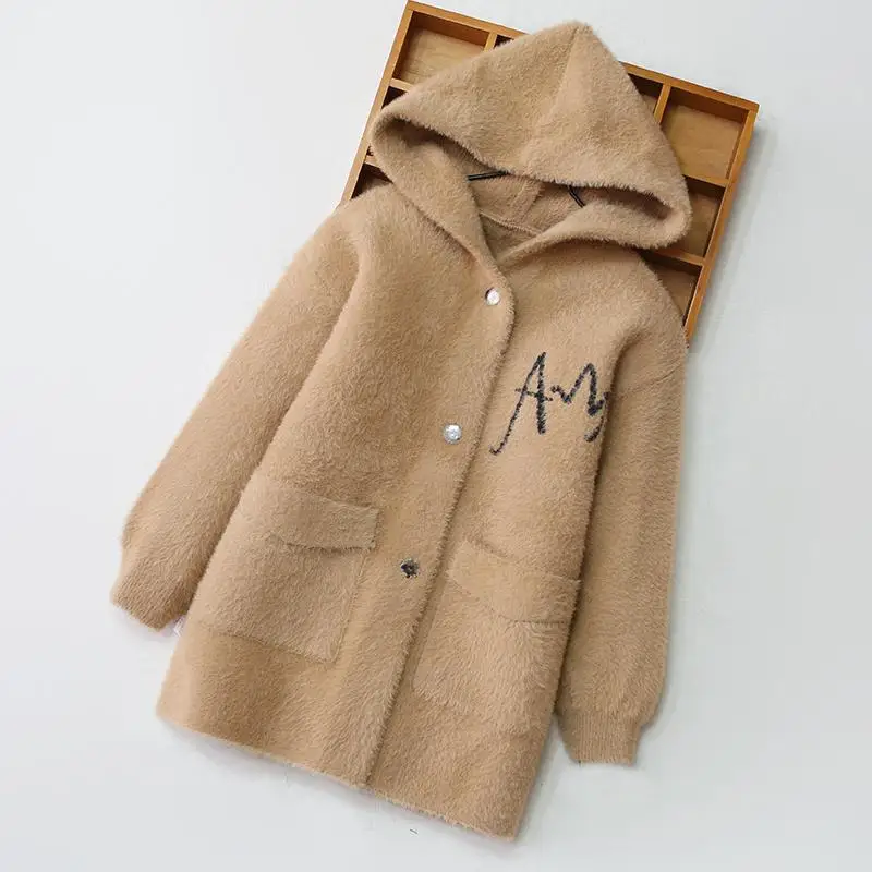 Light brown Пальто для девочек, искусственный мех норки, искусственный мех, теплое длинное пальто, меховая плюшевая куртка, Детская меховая верхняя одежда, верхняя одежда принцессы, детские пальто J687 - Цвет: Light brown