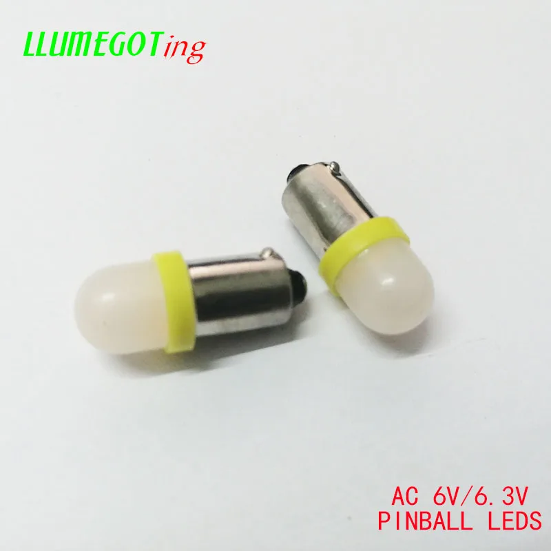 50 шт. BA9S T4W#44#47 молочно-белый купол 2x 5630SMD различные цвета без полярности AC DC 6 в 6,3 В Bally пинбол игровая машина светодиодные лампы