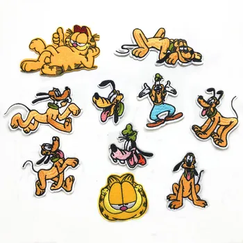 

puppy dog Timber wolf Caffey Cat cartoon animals Embroidered Iron on clothes Handbag stickers