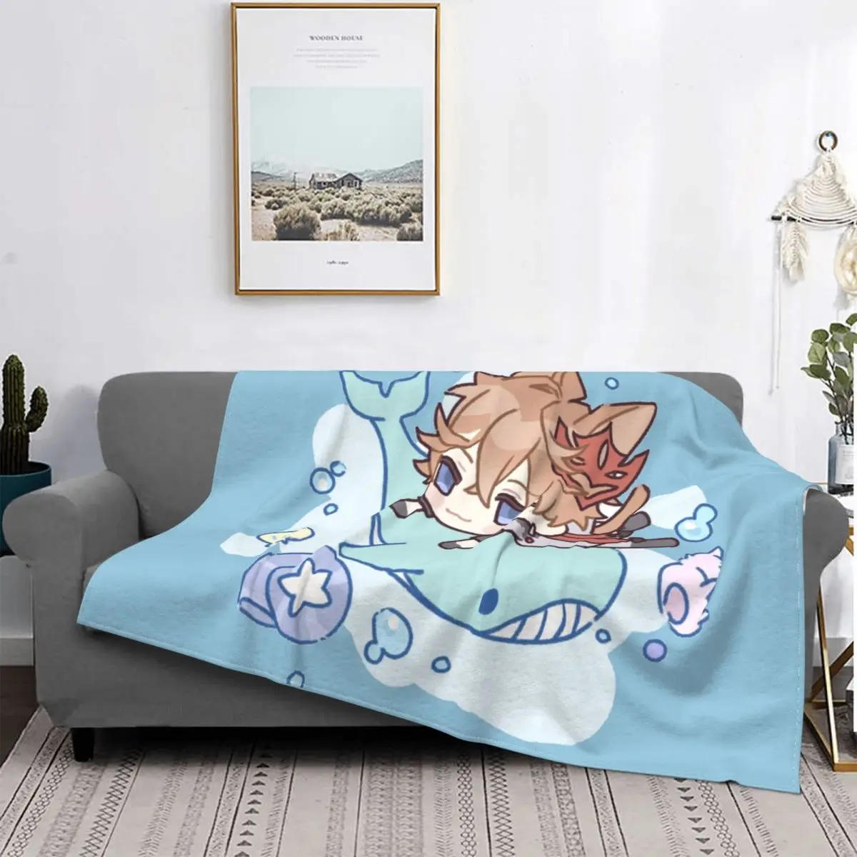 

Genshin Impact Chibi Childe Coral Fleece Blanket Velvet Warm Blankets Cotton Quilt Home Sofa Bedroom Bedding Throws Child Gift