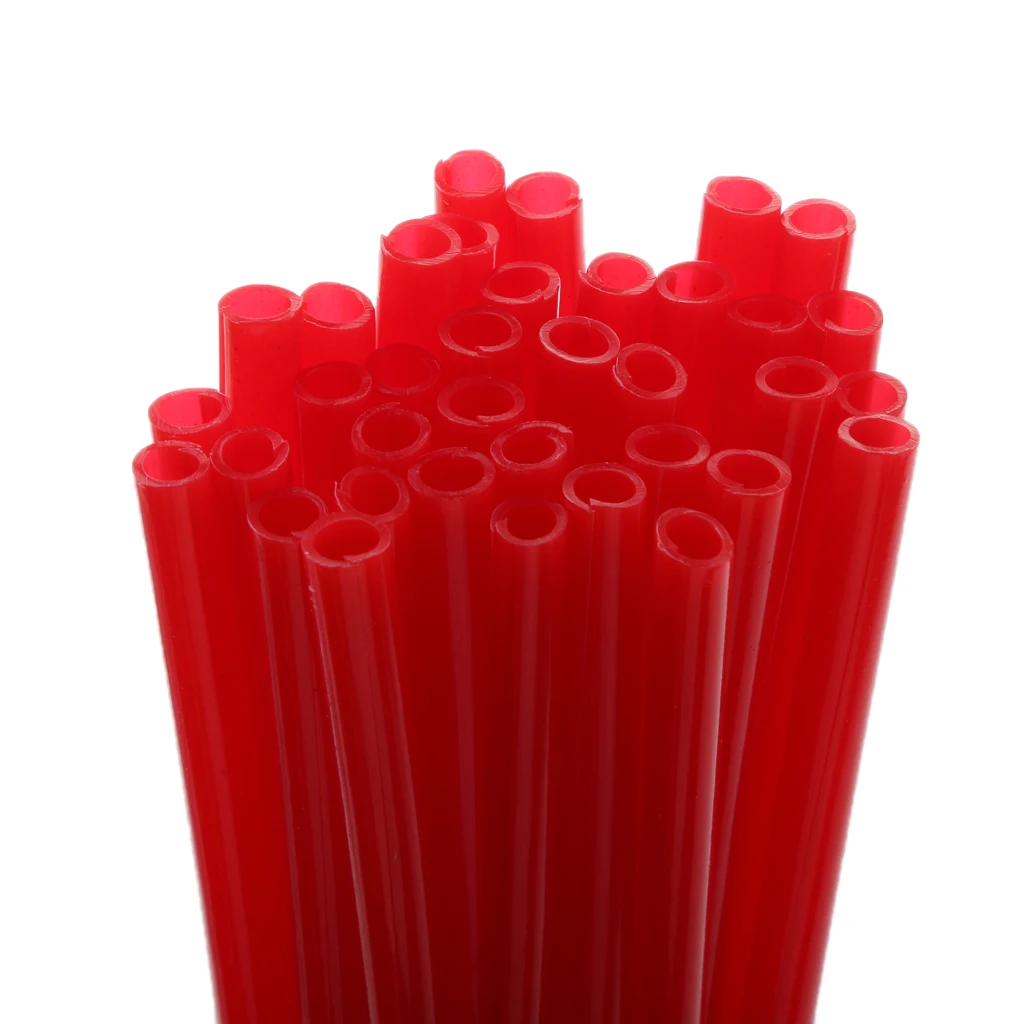 72 Pieces Universal Motocross Wheel Rim Spoke Wraps Skins Cover Blue/Red