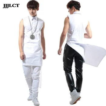 

Stage costume DS male singer performance costume star concert with the same paragraph swallowtail sleeveless shirt