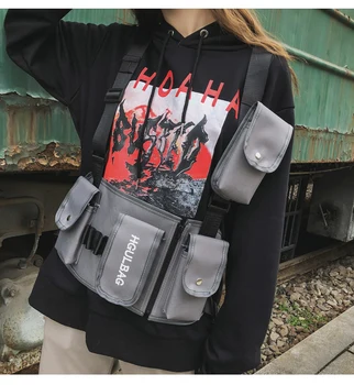 

Fashion Streetwear Bags Men Chest Rig Bag Women Waist Pack Hip Hop Shoulder Crossbody Man Tactical Kanye West Vest Chest Bags