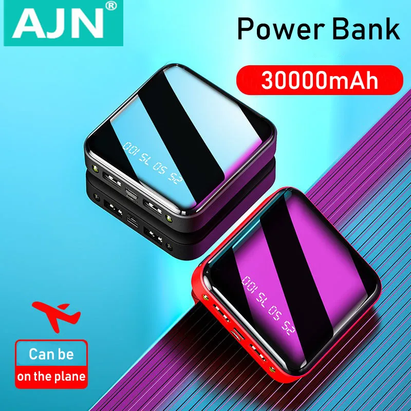 Mi ni power Bank 30000 мАч Pover Bank зарядное устройство с двумя usb-портами Внешняя батарея Poverbank портативная для iPhone X Xiaomi mi power bank