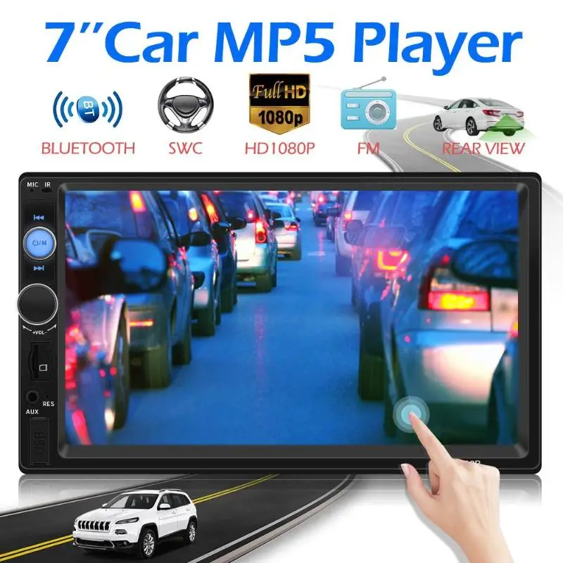 Двойной DIN Bluetooth автомобильный Радио " HD Авторадио мультимедийный плеер сенсорный экран Авто аудио стерео MP5 Bluetooth FM Камера