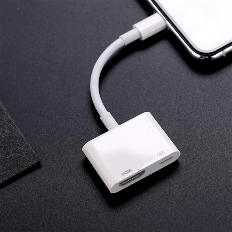 Адаптер для iPhone на HDMI-совместимый цифровой кабель ТВ Lightning телефона монитора