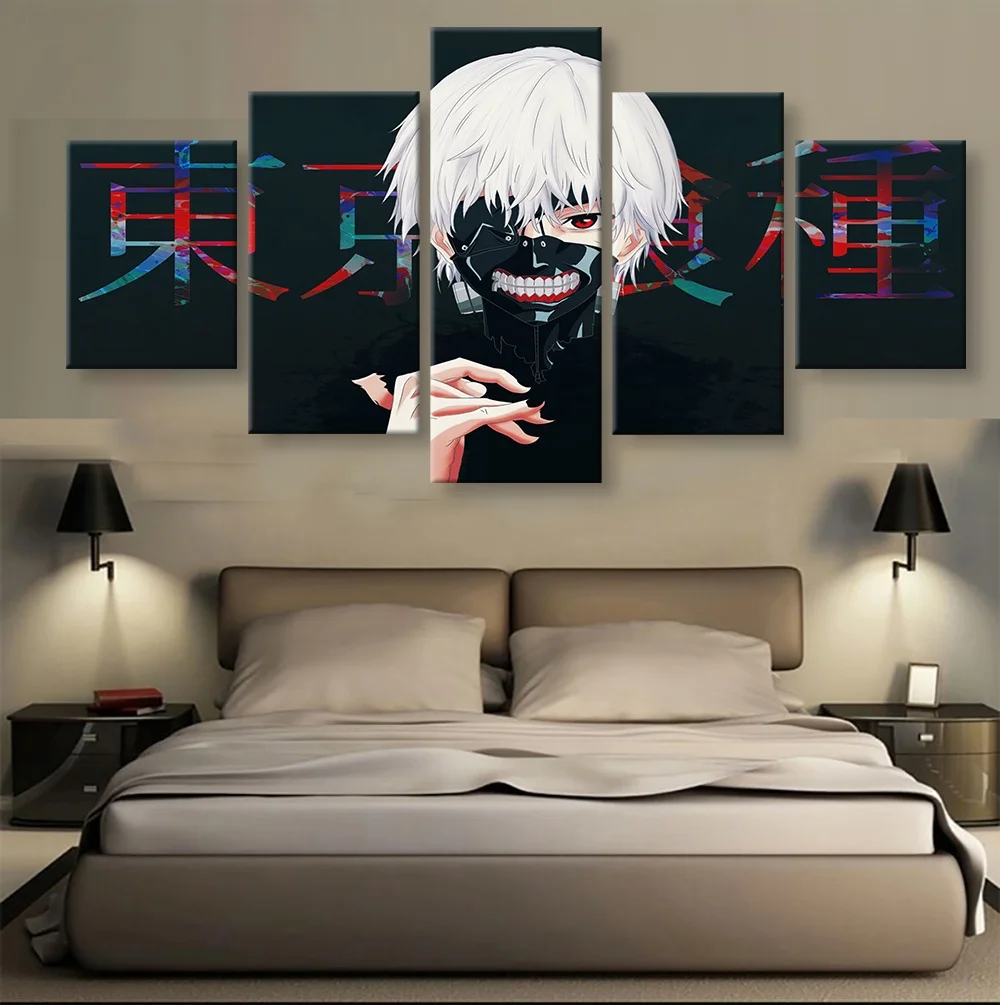 5 шт. холст анимэ Tokyo Ghoul Wall Art Холст Картина HD печати стены искусства для Гостиная