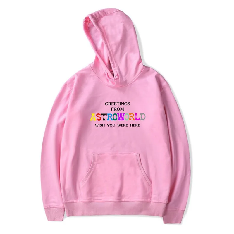 С изображением Трэвиса Скотта ASTROWORLD WISH YOU WAS HERE Hoodies модная толстовка с текстовым принтом в уличном стиле мужской пуловер Толстовка - Цвет: pink 8905