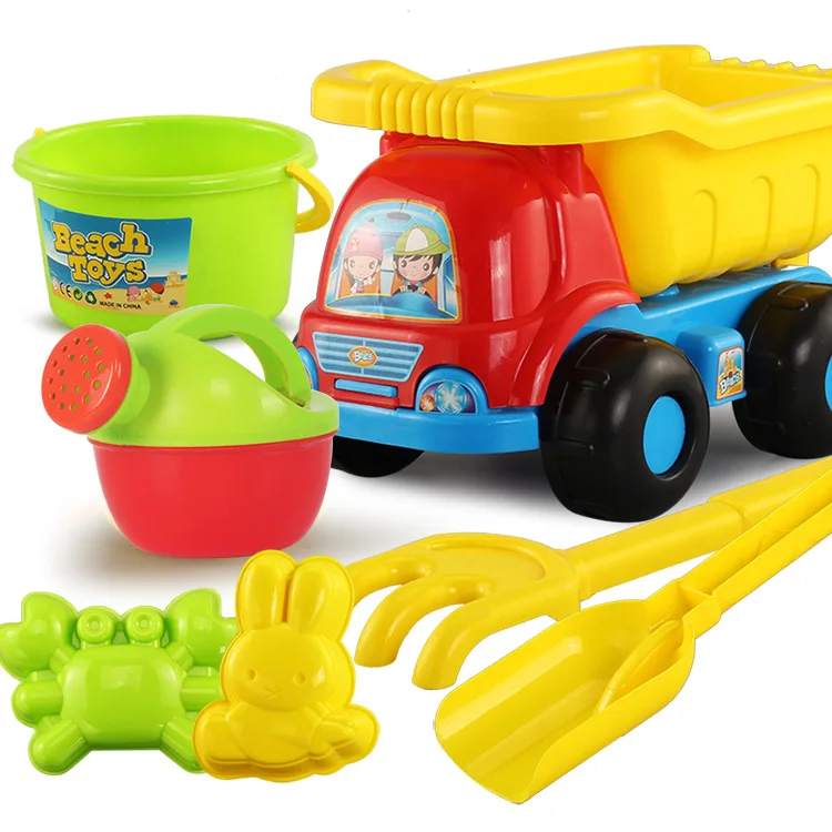 

Indoor Children Cassia Seed Sandbox Toy Cartoon Engineering Vehicle Beach Toy Car Play Sand Play with Water Set