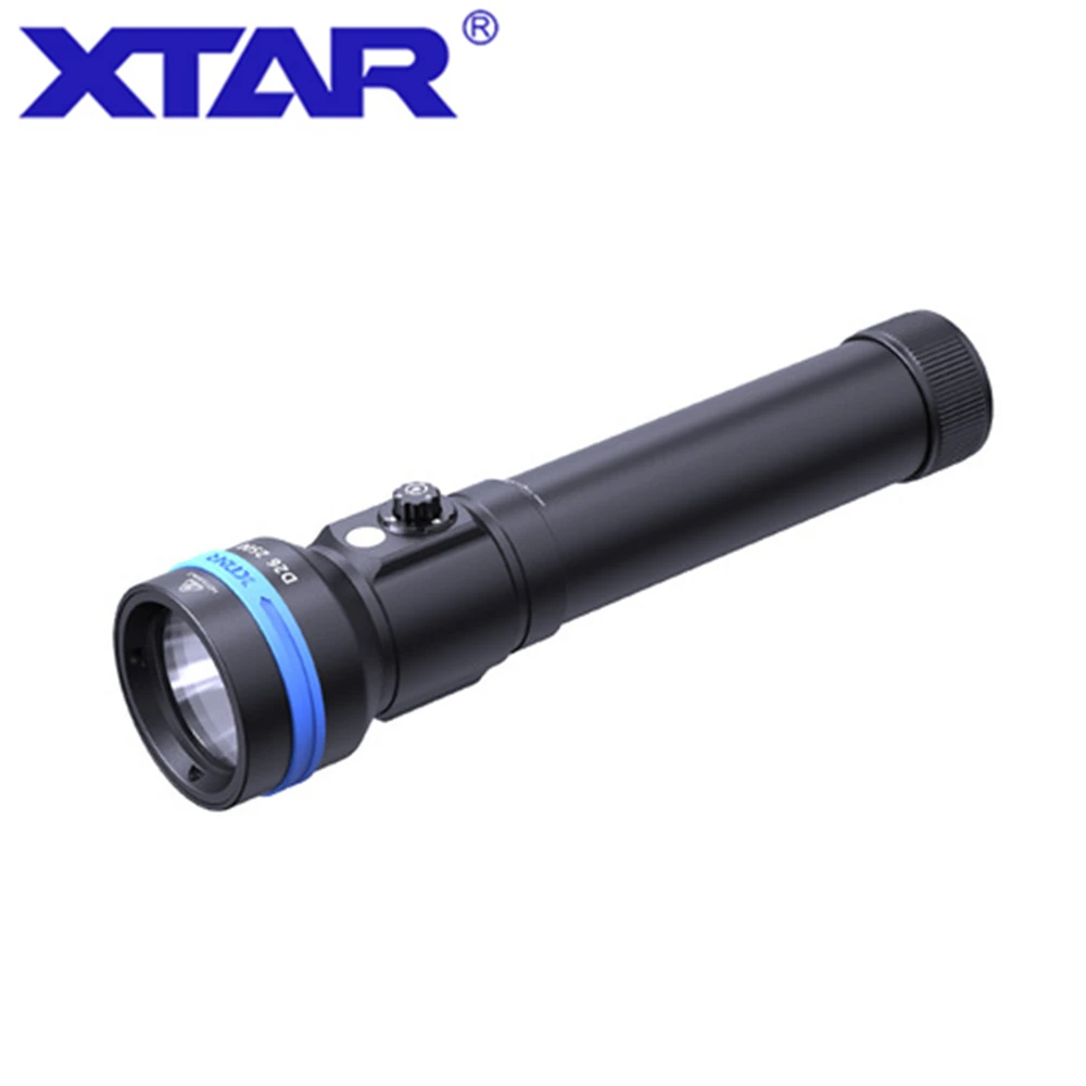 US $118.15 Original XTAR D26 2500 diving flashlight CREE XHP502 LED 2500 lumen Max 320 meter Magnetic switch torch 100 meter diving depth