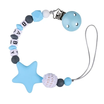 

Handmade Baby Pacifier Clips Holder Chain Silicone BABY Beads Pacifier Chains Five Star Baby Teether Teething Chains