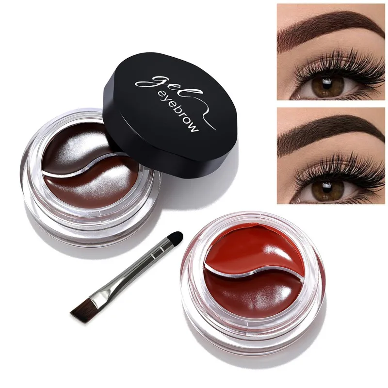 Cheap Chance of  Two Colors Eyebrow Cream Long-lasting Waterproof Smudge-proof Colorfast Eyebrow Gel With Eyebrow Br