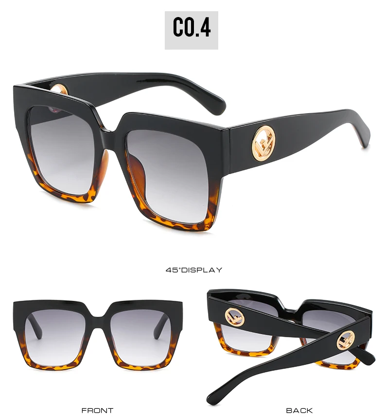 Брендовые негабаритные Квадратные Солнцезащитные очки для женщин модные трендовые большие черные женские оттенки градиентные линзы UV400 2019