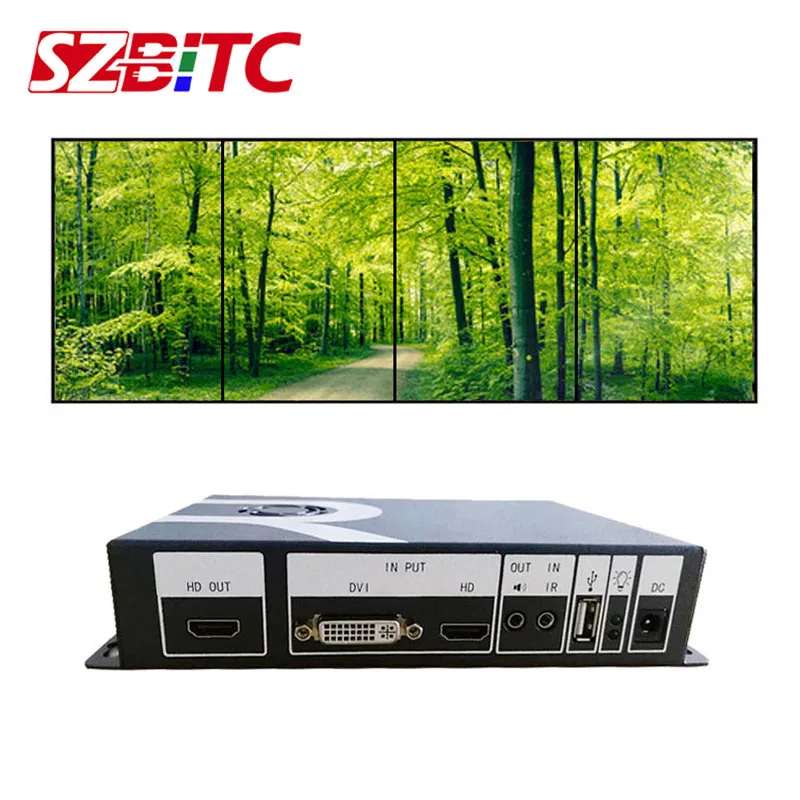 SZBITC Video Wall Processor 90/180/270/360 Degrees Rotation 1080P USB/HDMI/DVI In Splicing With Remote Control | Электроника