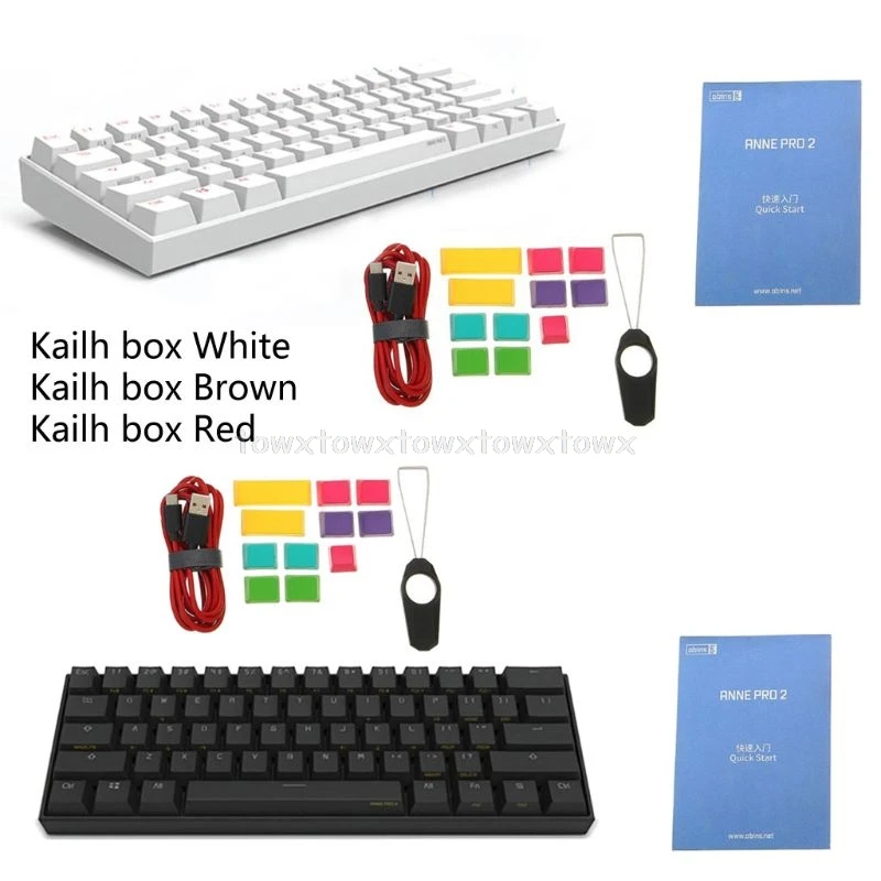 Тип-c RGB 61 клавиши 60% механическая клавиатура Bluetooth 4,0 Kailh коробка переключатель черный и белый опционально O24 19 Прямая поставка - Цвет: Белый