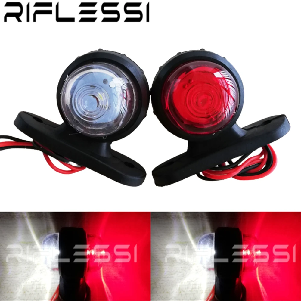 4 Luces LED Ovaladas Rojas Cromadas Para Camión, Remolque O RV – Marcador Lateral 12V
