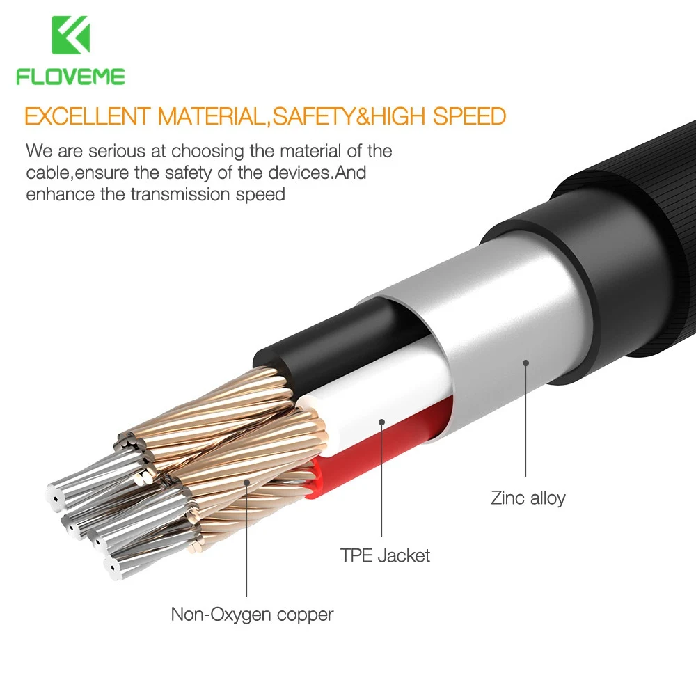FLOVEME 2 в 1 Usb кабель для iphone Micro зарядный 7 8 Xiaomi Redmi Note Xiomi Cabo L образной формы м