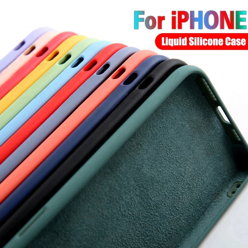 Силиконовый чехол для iPhone 13 12 11 Pro Max Mini X XR XS 7 8 6 6S Plus SE 2020 противоударный мягкий |