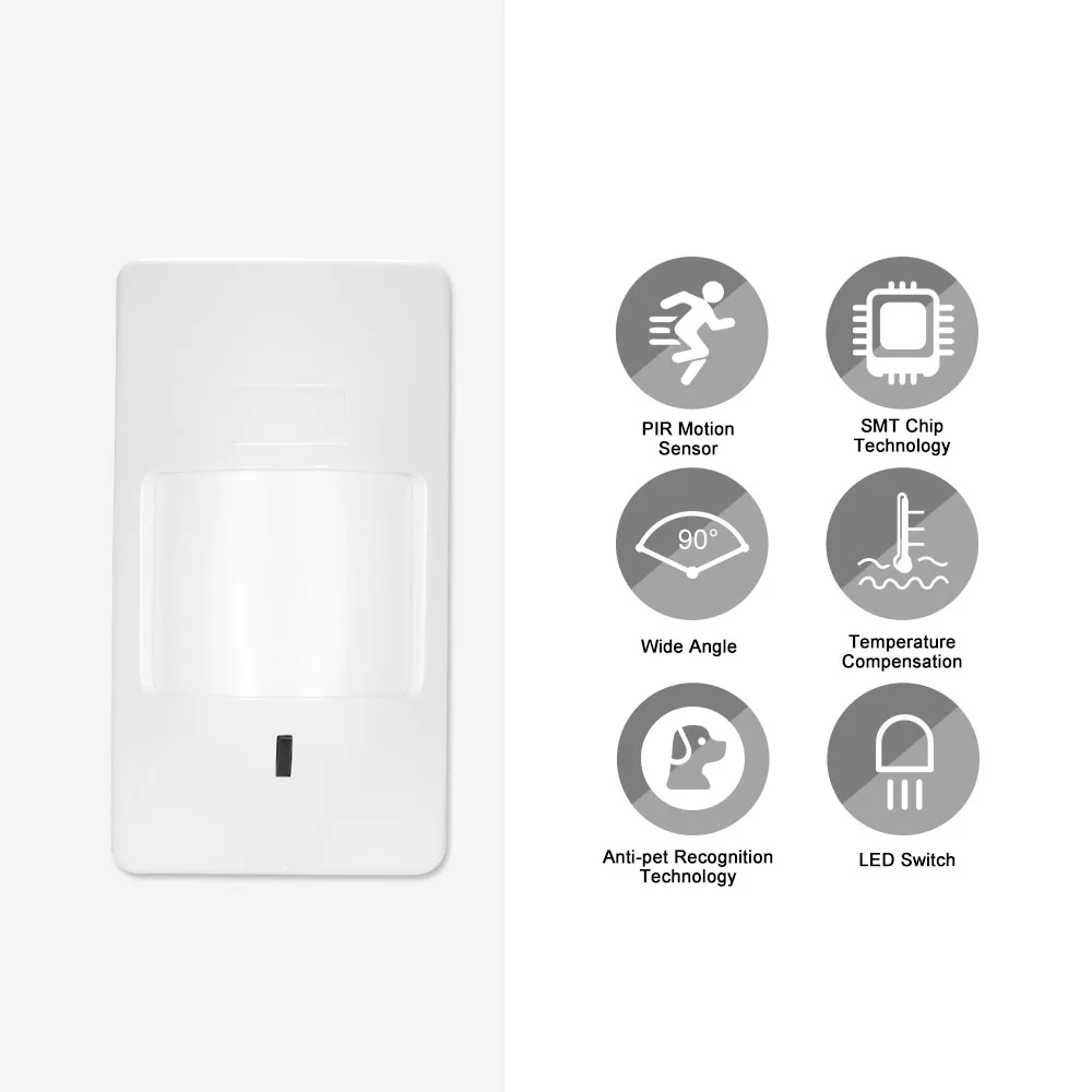 

Anti-Pet PIR Motion Sensor Wired Alarm Dual Infrared Detector Pet Immune For Home Burglar Security Alarm System