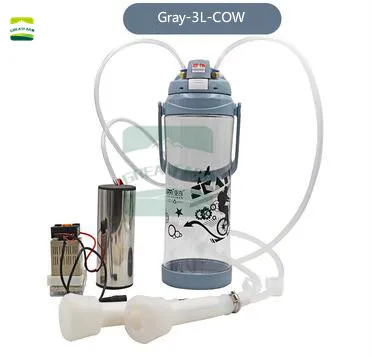GRAY-3L-COW Козья корова 3л электрическая Доильная машина с двойной головкой Электрический автоматический вакуумный насос ручной доильный аппарат Овцы импульсный молочник - Цвет: GRAY-3L-COW