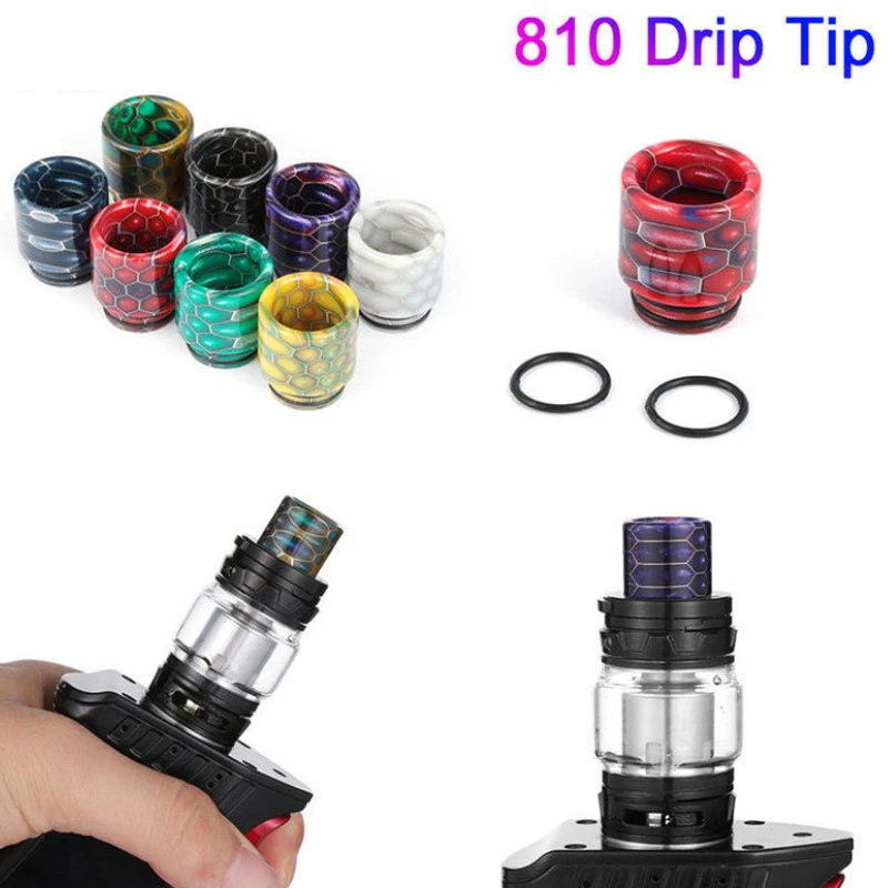 

1pcs 810 Snake Skin drip tip Universal Interface Snakeskin Epoxy Resin Drip Tip