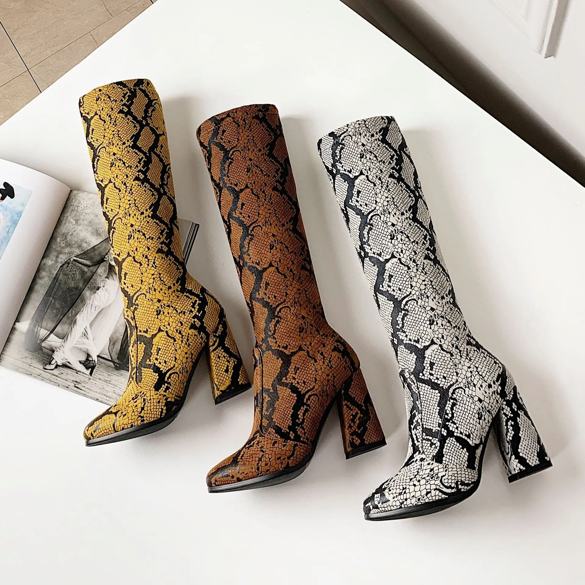 

2019 Winter Sharp Coarse With Snake Women's Long Boots Size Code