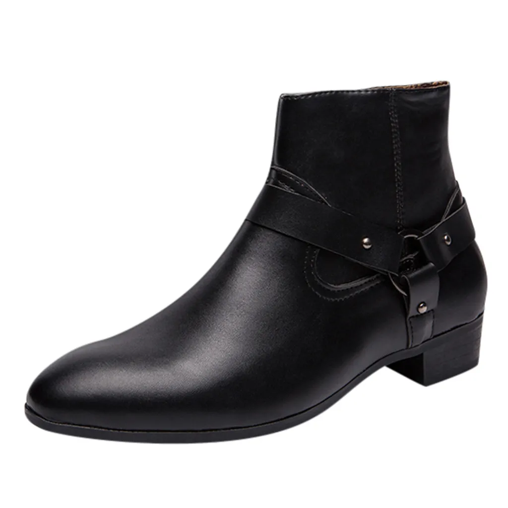 

SAGACE Fashion winter boots men shoes 2019 Large Size 39-47 Pointed men's boots High-Top Shoes England Style Casual Booties new