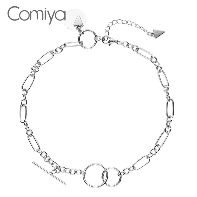Comiya модное ожерелье s цинковый сплав двухслойные звенья индийские ювелирные цепи длинные женские круги эффектное ожерелье для женщин