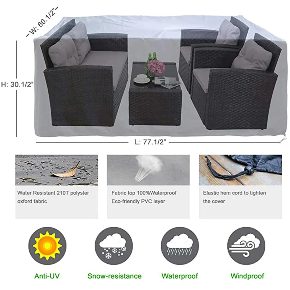 72Sizes Outdoor Patio Garden Furniture Waterproof Covers Rain Snow Chair covers for Sofa Table Chair Dust Proof Cover