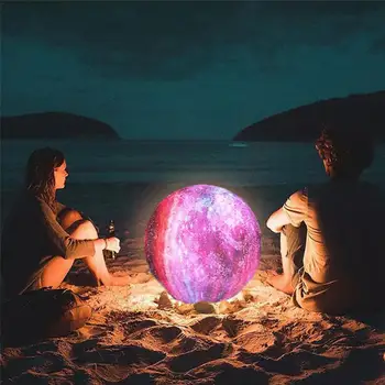 

Creative Gift 3D Printing Moon Light LED Charging Night Lamp Painted Star Moon Lamp (Touch Two Colors) Bedroom Home Decoration