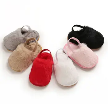 

Newborn Toddler Girl Fur Sneakers Baby Girl Summer Shoes Soft Sole Sandals