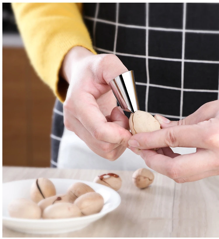 Stainless steel nail care 304 finger protector peeling peeling cover set pine nuts pistachio kitchen tools stainless steel hand