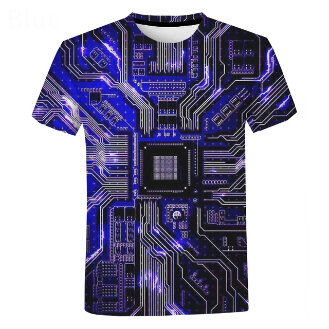 Electronic Chip Hip Hop T Shirt Men Women 3D Machine Printed Oversized T-shirt Harajuku Style Summer Short Sleeve Tee Tops VIP5
