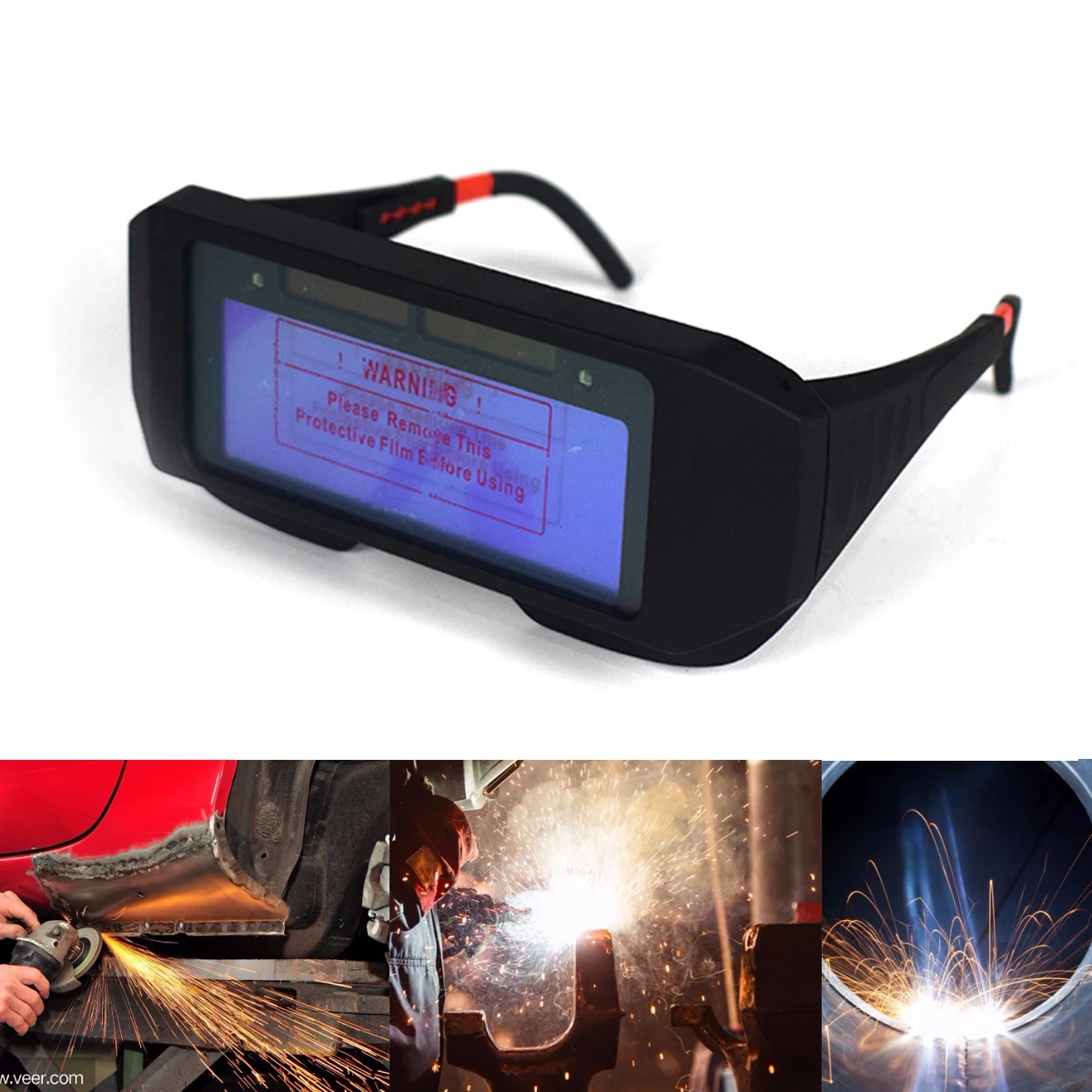 Welding Eyes Goggle Anti-Ultraviolet Solar Powered Auto Darkening Welding Mask Helmet Eyes Goggle Welder Glasses Anti-Glare
