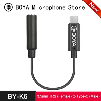 

BOYA BY-K6 3.5mm TRS Female to Type-C Adapter Cable for DJI OSMO™ Pocket Video Stabilizer Gimbal Connect to Camera Microphone