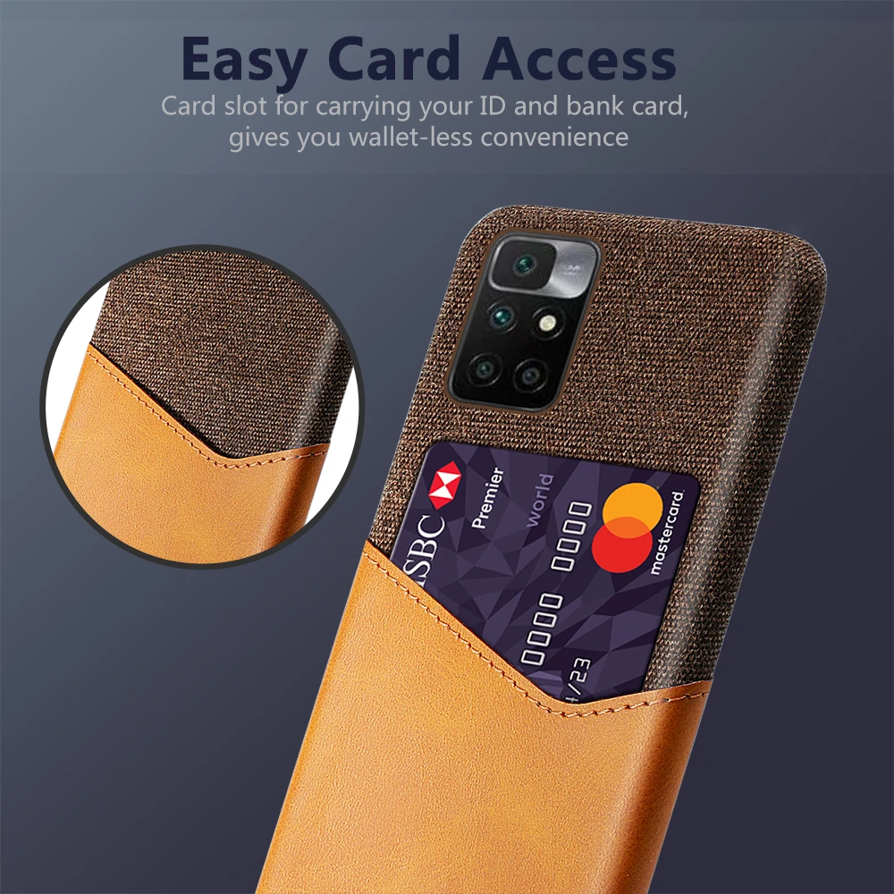 

Card Slots Cover Business Funda For Xiaomi Xiomi Redmi 10 Note 10S Note10 Pro Max Redmi10 Prime Phone Case Capa Coque Shell