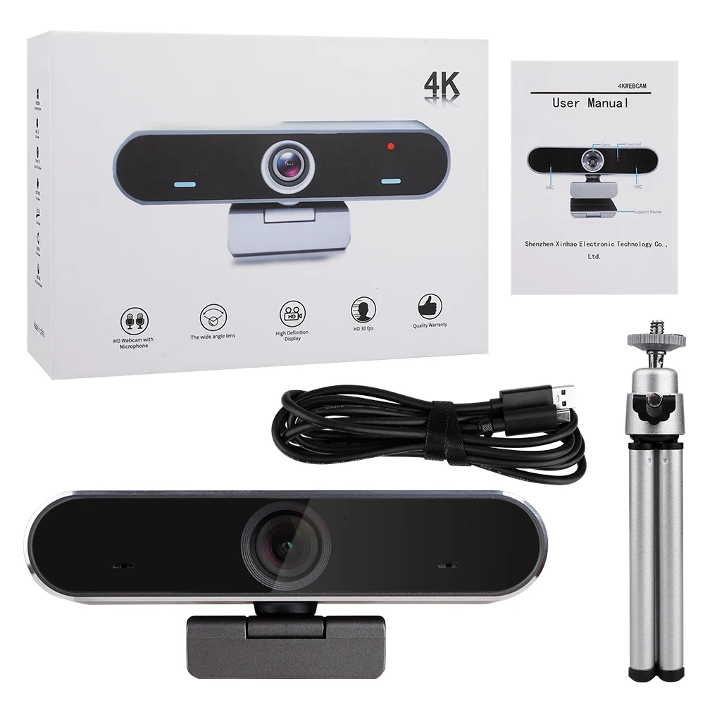 Веб камера 4K HD 8 Мп с фиксированным фокусом и двойным микрофоном|Веб-камеры| |