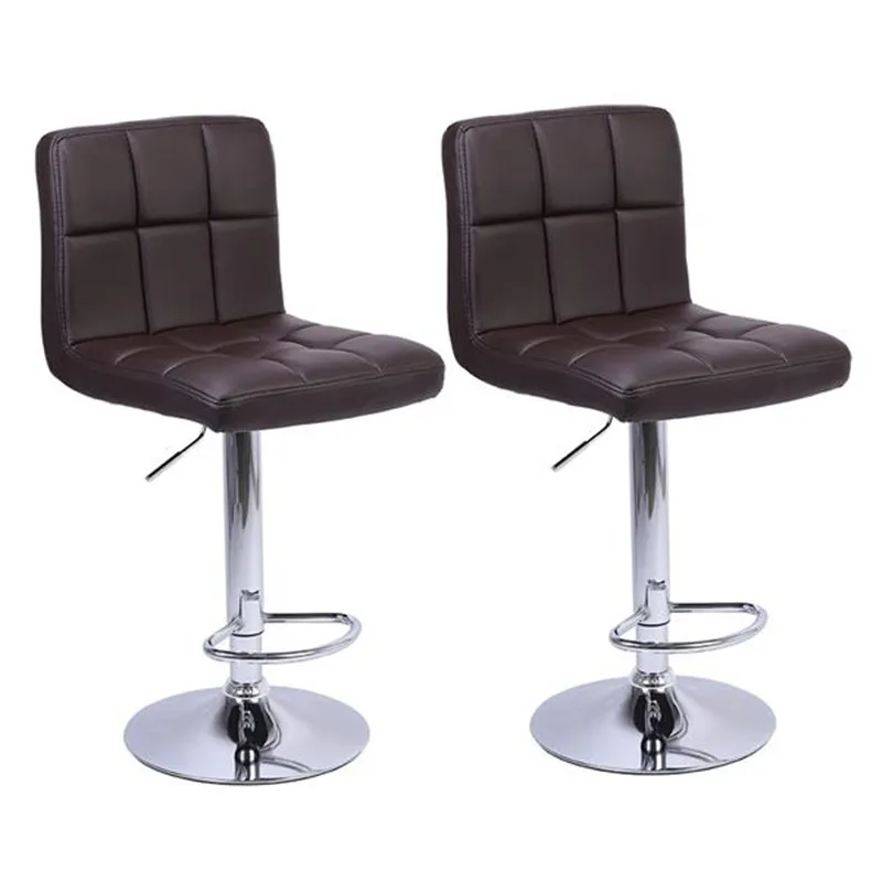 

2pcs 60-80cm 6 Checks Round Cushion No Armrest Bar Stool Coffee