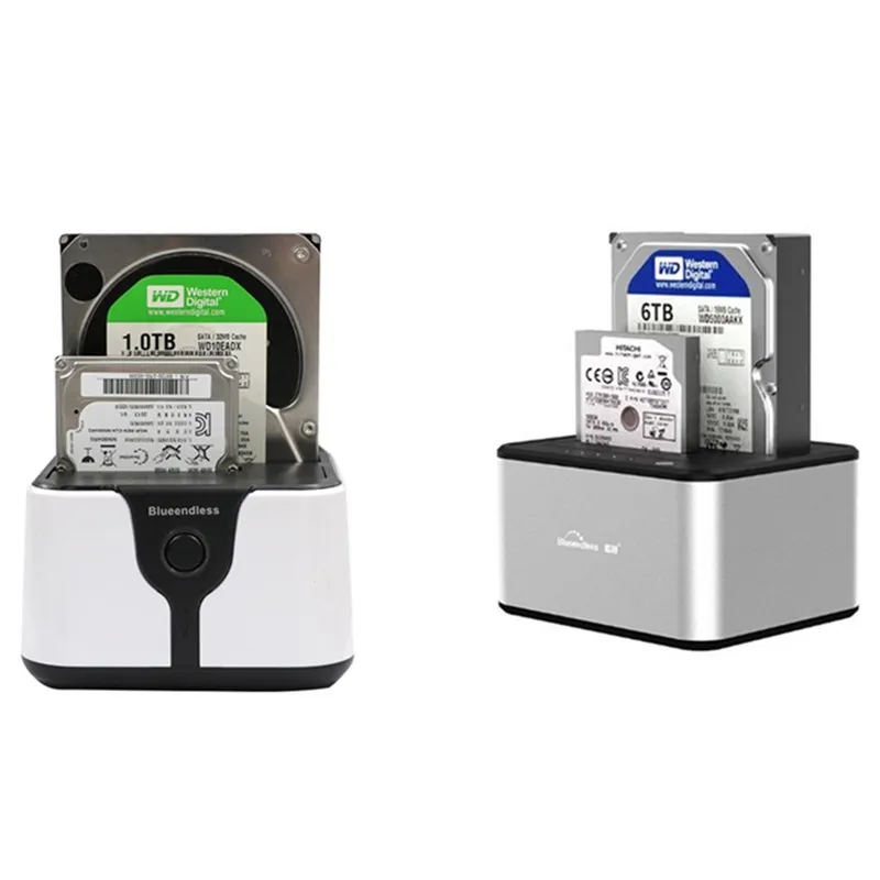 2 Bay SATA USB 3 0 SSD HDD чехол usb жесткий диск Корпус для внешнего жесткого диска док