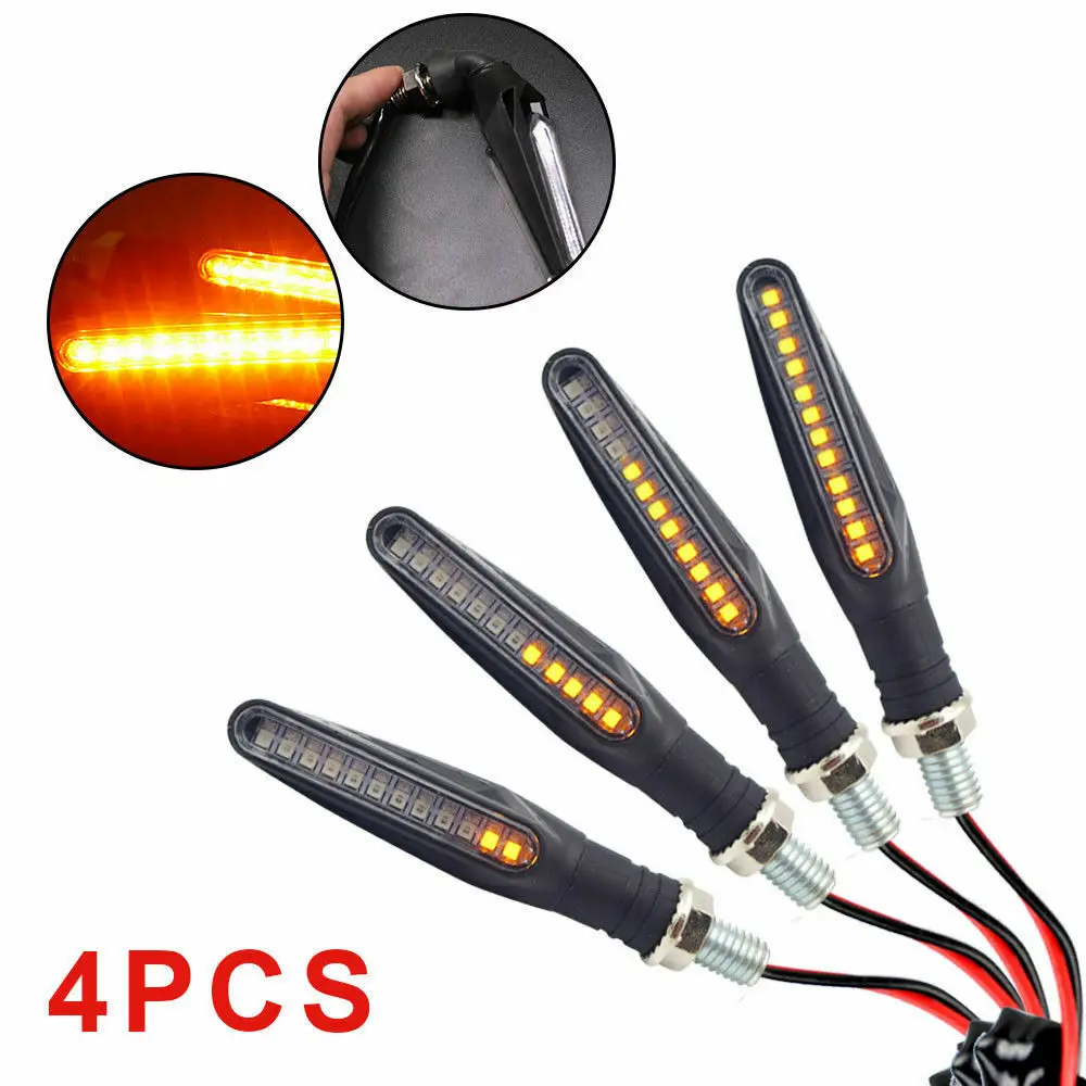 4pcs 4 шт., мотоциклетный светильник с сигналами поворота, мигающая лампа, мотоциклетный индикатор, задний фонарь, мотоциклетный светодиодный светильник - Цвет: 4pcs