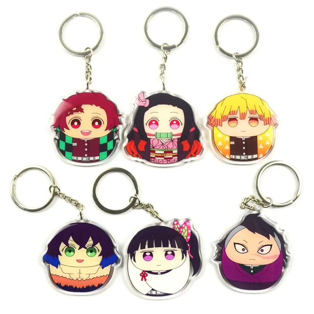 

Demon Blade Keychain Anime Demon Slayer Keychain Cute Blade Of Ghost PVC Key Chain Keyring Pendant Girl Boy Best Chirld Gift Hot