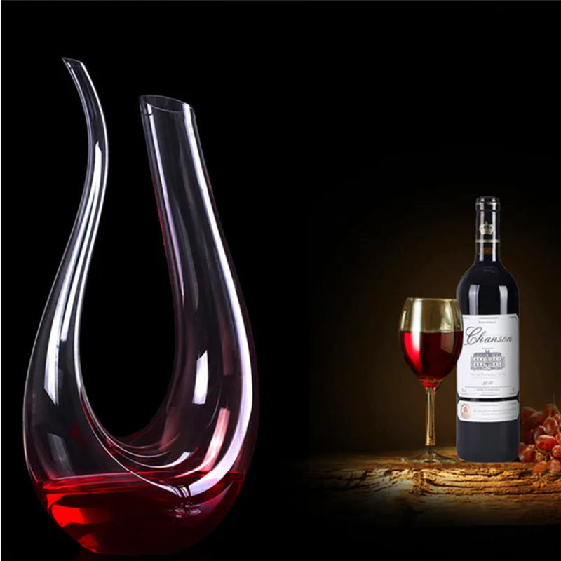 Red Wine Decanter Crystal Whiskey Set 1500ML U-Shaped Glass Decanter Bottle Para Vinho Aerator Luxury Pourer Separator Dispenser whiskey glass glass drinkware