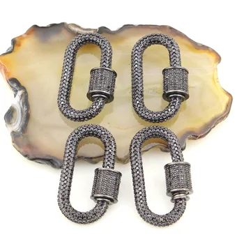 

30*18mm 5pcs/lot Fashion cz clasp charm jewelry accessories,cubic zircon micro pave charm ,handmade necklace component