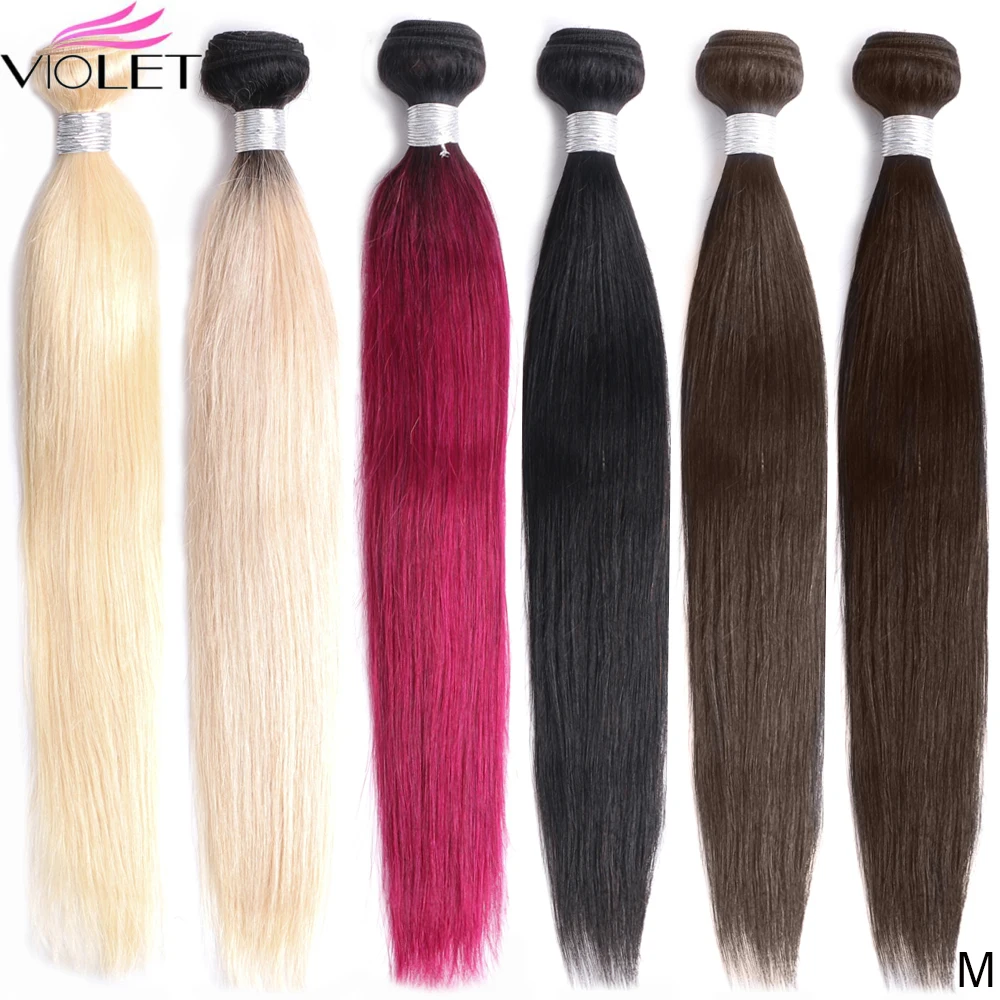 Online VIOLA Lisci Peruviana Colori fascio di Capelli Umani 8 24 Pollici Non Remy bundles T1B Bug # 2 4 613 Colori Extensions Medio Rapporto