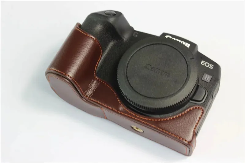 Из искусственной кожи Половина корпуса камеры нижний чехол для Canon EOS RP EOSRP Защитная крышка с ремешком на запястье