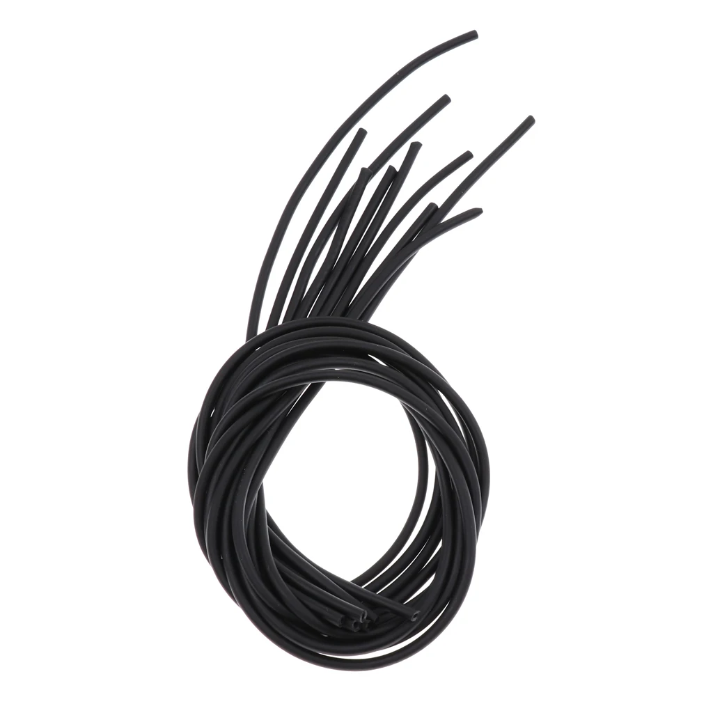 10Pcs Red/Black/Yellow Dulcimer Hose Rubber Tubes for Dulcimer Bamboo Parts - Цвет: Черный